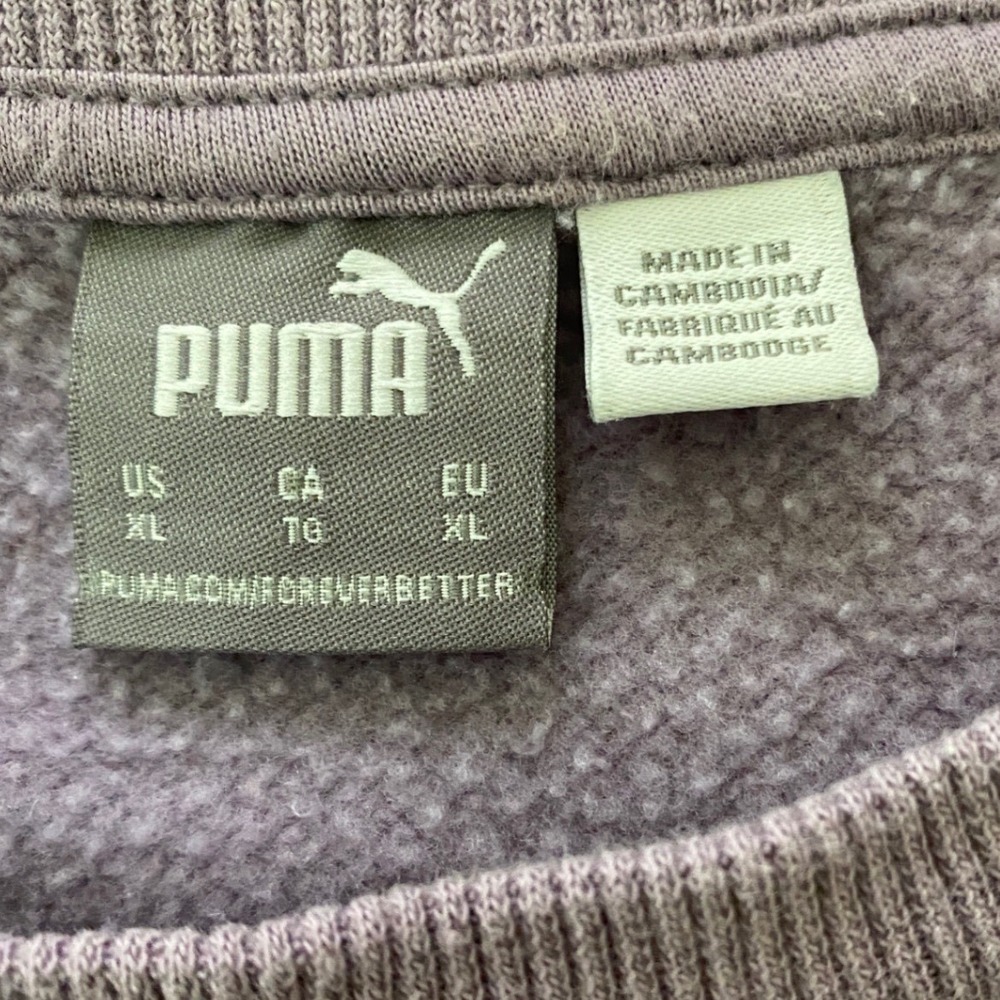 Puma Womens Relaxed Fit Fleece Crewneck Sweatshirt Purple 685750-03 - Picture 6 of 12